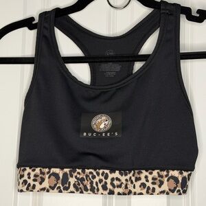 Buc-ee's Black and Leopard Sports Bra
